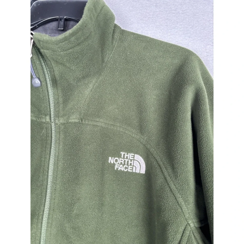 The North Face Jacket Mens Large Green Fleece WindWall Full Zip Hiking Outdoor